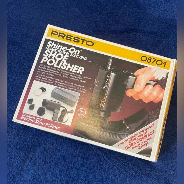 Presto Shine-On Shoe Shine Polisher NIB Home/Travel Electric