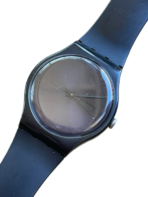 SWATCH 2010 BLACK Rebel SUOB702 Men s Quartz Watch Day Date 42.49 PicClick