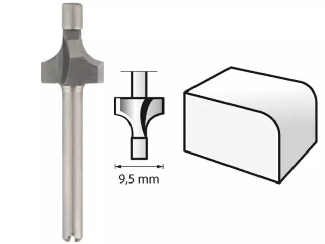 Dremel 615 Router Bit (HSS) 9.5 mm Piloted Corner Rounding Bit by tyzacktools