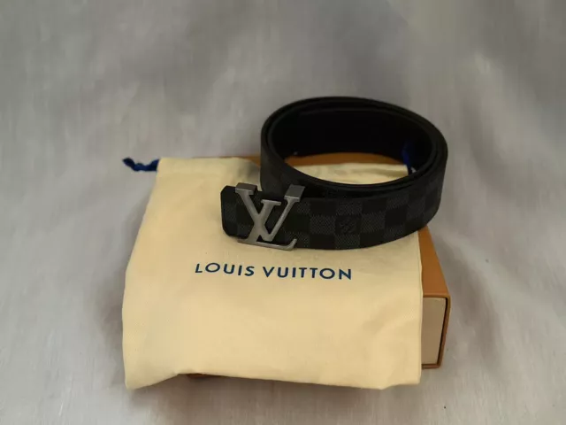 Louis Vuitton Damier Graphite Ceinture Pont Neuf Belt 860823
