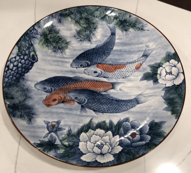 7 - JAPANESE Koi Fish - Blue/White/Green - Decorative Bowl - See Photos  $14.99 - PicClick