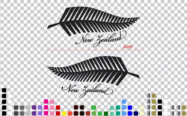 Silver Fern Pair Decals Stickers New Zealand Aussie NZ Car Bike Laptop Wall