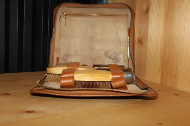 Trousse De Toilette En Cuir Vintage, Voyage Ancien 3