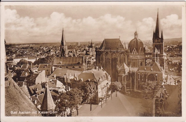 uralte AK, Bad Aachen mit Kaiser-Dom, 1940