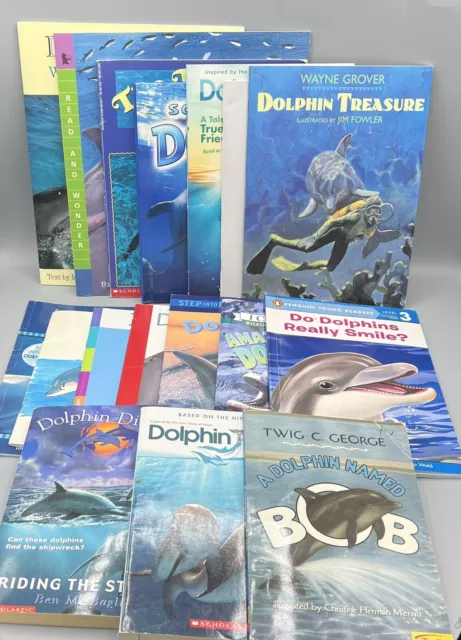 DOLPHINS Mixed Book Lot of 17 Children's EDUCATIONAL Picture & Chapter Books