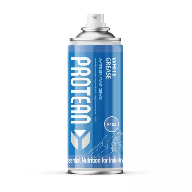 F402 White Grease Food Safe Water Resistant Grease 400ml Aerosol - Brand Protean