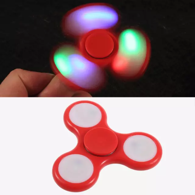 LED Light Up Fidget Finger Toy Tri- Spinner For Kids/Adults