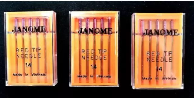 3X Genuine Janome Needle "Red Tip" Size: 14/90 5/Pack