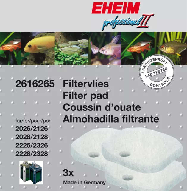 EHEIM 3pc FINE FILTER PAD WHITE for 2226-2328