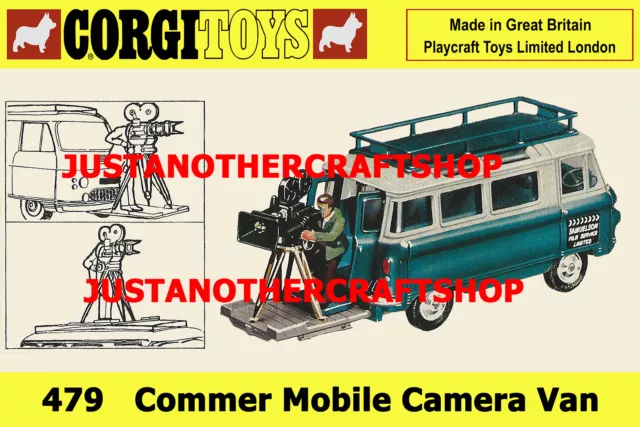 Corgi Toys 479 Commer Mobile Camera Van 1967 A3 Size Poster Leaflet Shop Sign