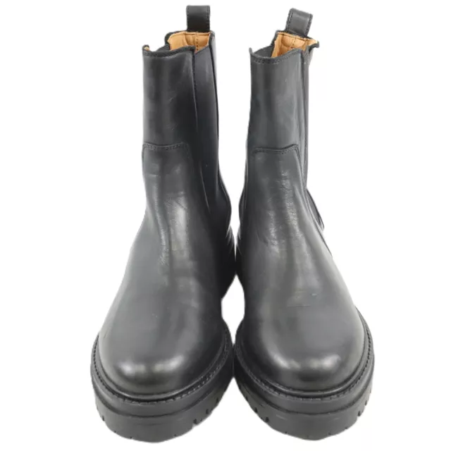 Sezane Lena Low Leather Chelsea Boots in Smooth Black - Women's Size EU 39