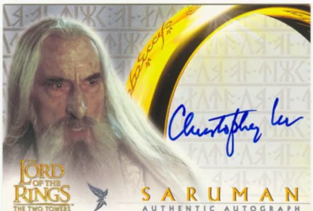 Lord Of The Rings TTT Autograph Card Christopher Lee As Saruman