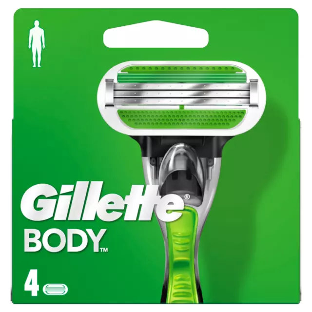 1 X Gillette Body 4er Set Systemklingen Lames de Rasoir