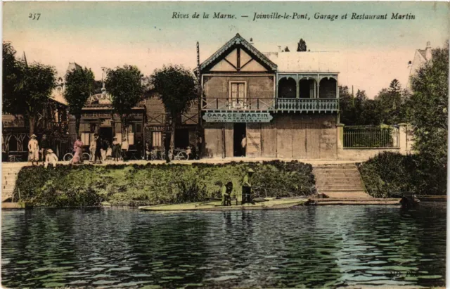 CPA Rives de la Marne - JOINVILLE-le-PONT Garage et Restaurant Martin (659520)