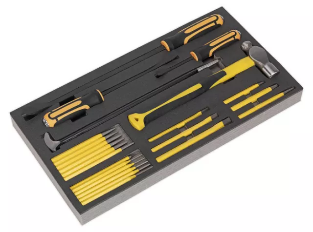 Tool Tray With Prybar, Hammer & Punch Set 23Pc From Sealey's Siegen Range S01131