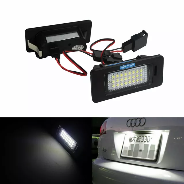 2x White LED License Number Plate Light Lamp For VW Golf MK6 Jetta Passat B6 R36