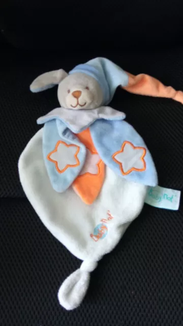Doudou Ours Babynat Baby Nat' Collection Les luminescent Bonnet bleu orange