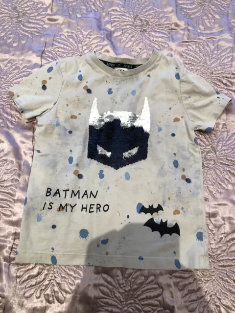 T-SHIRT BATMAN 4-5 YEARS SHORT SLEEVE Sequinned TOP GEORGE BOYS