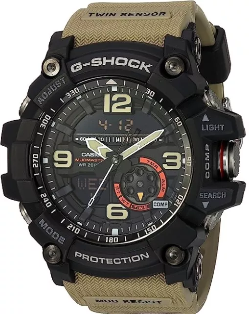 Casio G-Shock GG-1000-1A5 MASTER OF G MUDMASTER Twin Sensor Thermometer Watch