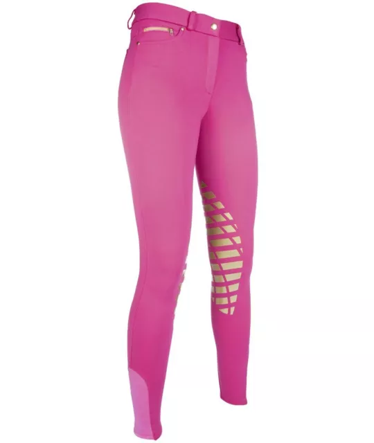 Pantalon d'équitation d'été doux pour femmes avec genou en silicone HKM Sport Eq