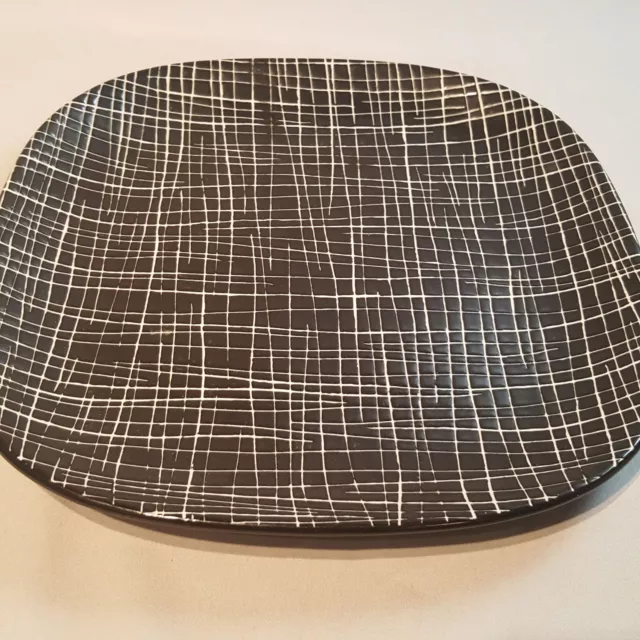 Calvin Klein Khaki Collection  Graffiti Salad Plate Square 8.5 in Charcoal New