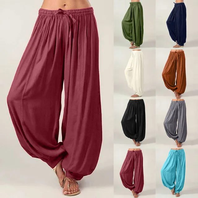 Plus Size Womens Boho Harem Pants Aladdin Ali Baba Hippy Baggy Leggings Trousers