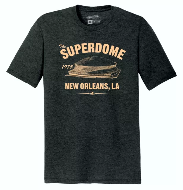 Louisiana Superdome 1975 Football TRI-BLEND Tee Shirt - New Orleans Saints