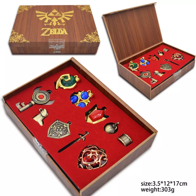 The Legend of Zelda Link Hylian Sword Keychain Necklace 10pcs Collection Set