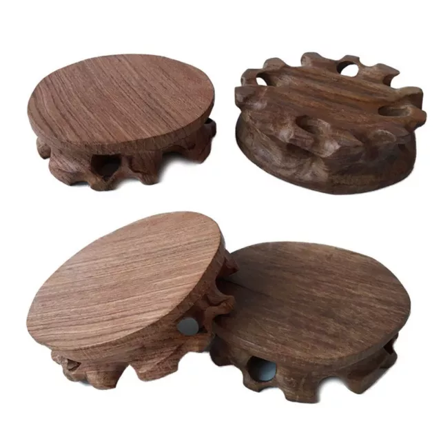 Vintage Solid Wood Pedestal Round Crafts Display Stands Wooden Base  Stores