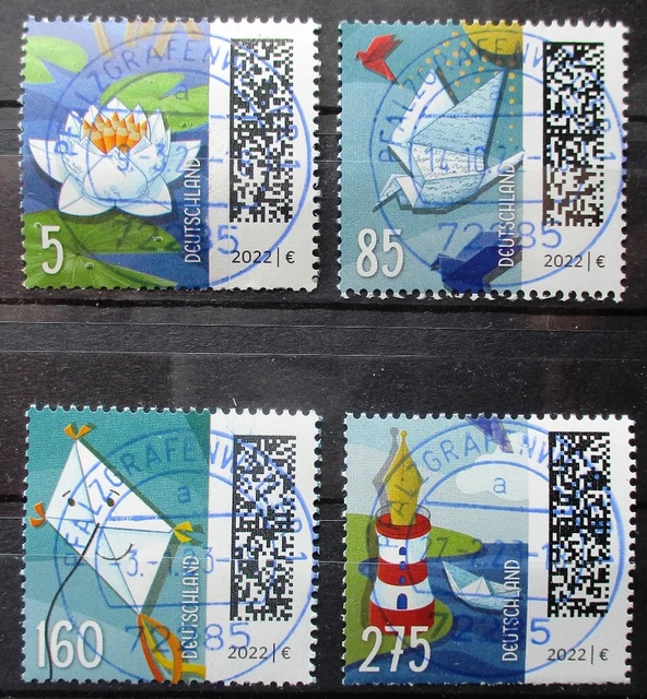 Bund DS Welt der Briefe 5, 85, 160, 275 Cent je Rollenanfang Vollstempel mit ZN
