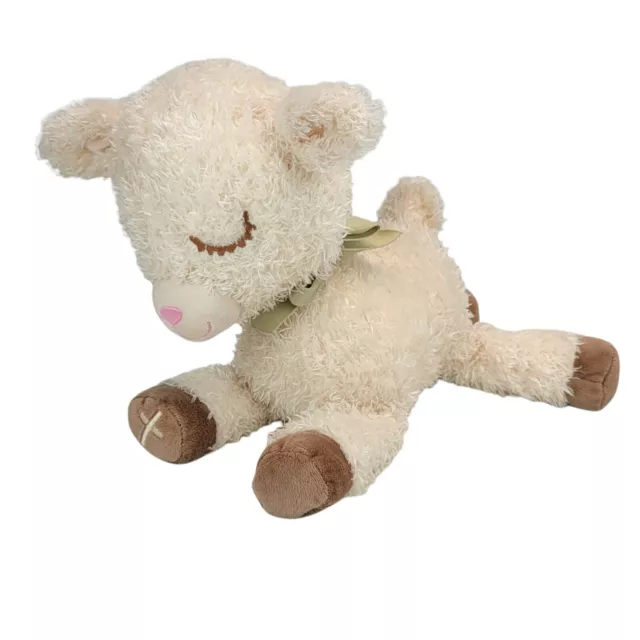 Cute Hallmark Plush Lamb W A Bow & Cross on the Hoof Soft Fuzzy Comfort 9"