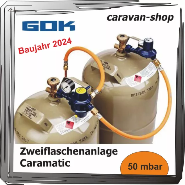 Zweiflaschenanlage Caramatic 50 mbar für Caravan, Wohnwagen Wohnmobil, Duomatic