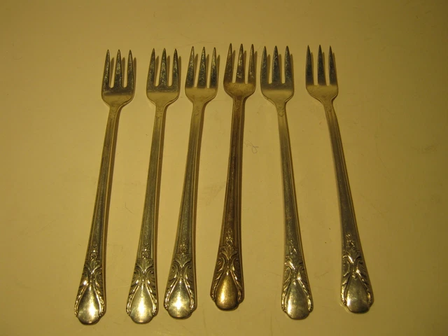 6 WM ROGERS AVALON Cabin Silverplate Individual Cocktail Seafood