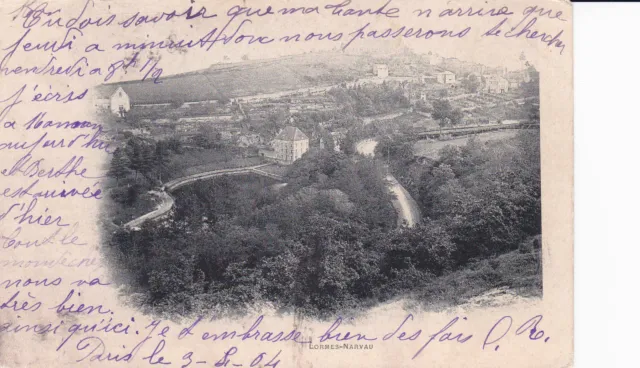 LORMES-NARVEAU vue générale timbrée 1904