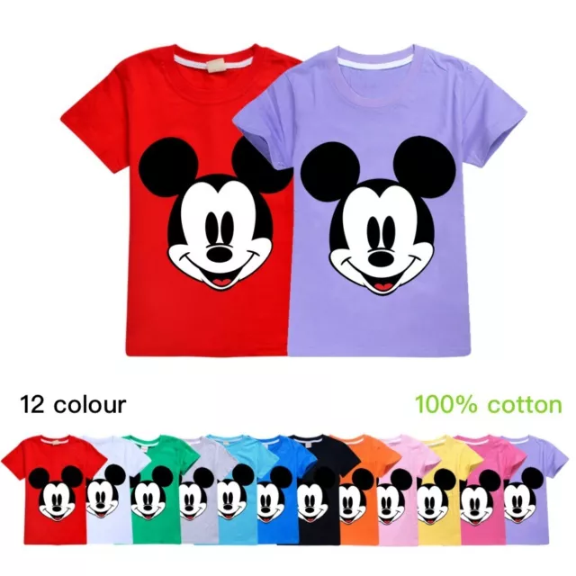 Children's Mickey Mouse Cartoon Print T-shirt Boys and Girls Short Sleeve Top