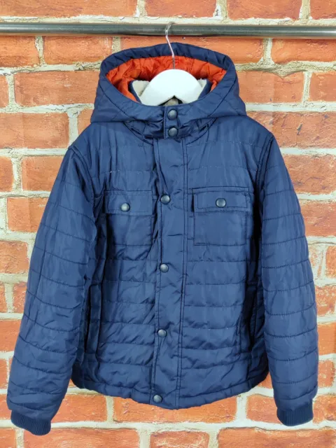 Boys John Lewis Navy Quilted Coat Jacket Age 7 Years Lined Lightweight 122Cm