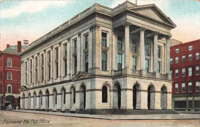 Portland ME Maine, Post Office Building, Vintage Postcard