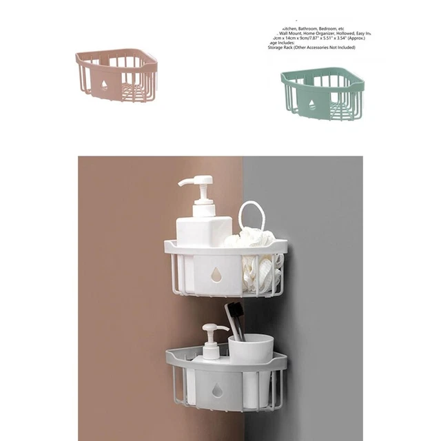 Organizador de estante de esquina triángulo estante de baño soporte de artículos de tocador almacenamiento de cocina