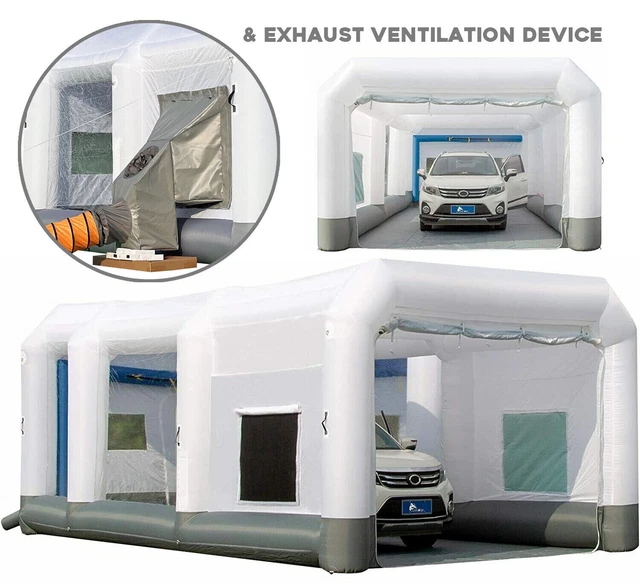 GORILLASPRO 26x15x10Ft Inflatable Paint Booth 2 Blowers with Air Draft Device