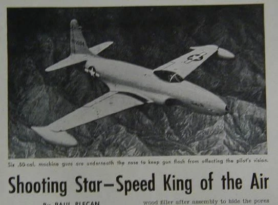 P-80 Lockheed Shooting Star Jet 1946 vintage How-To build PLANS Wood carved