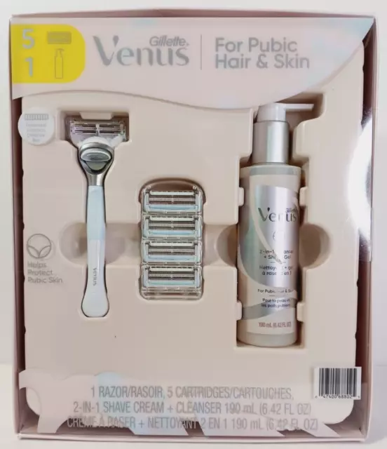 Nuevo conjunto de afeitado Gillette Venus para vello púbico y piel