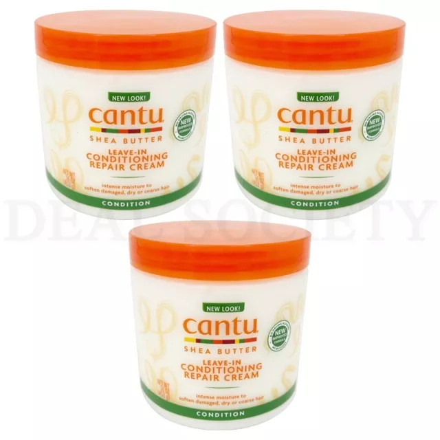 Cantu Shea Butter Leave-In Conditioning Repair Hair Cream 16oz Lot of 3