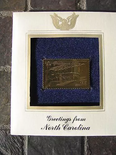 NORTH CAROLINA Greetings From America Replica Gold Stamp Cover Golden