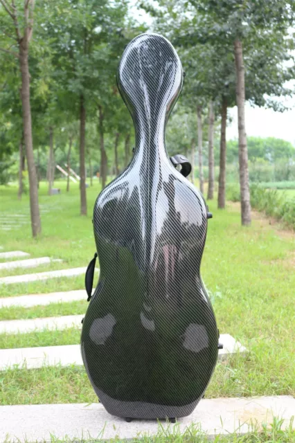 Advanced black Cello Case 4/4 Carbon Fiber Strong Light Cello box Full Size 2