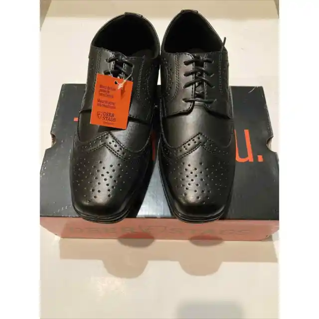 Deer Stags Shoes Men's Size 5 M Black Wingtip Oxford