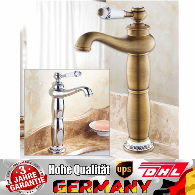 Grifo de latón antiguo grifo retro baño lavabo batería mezcladora