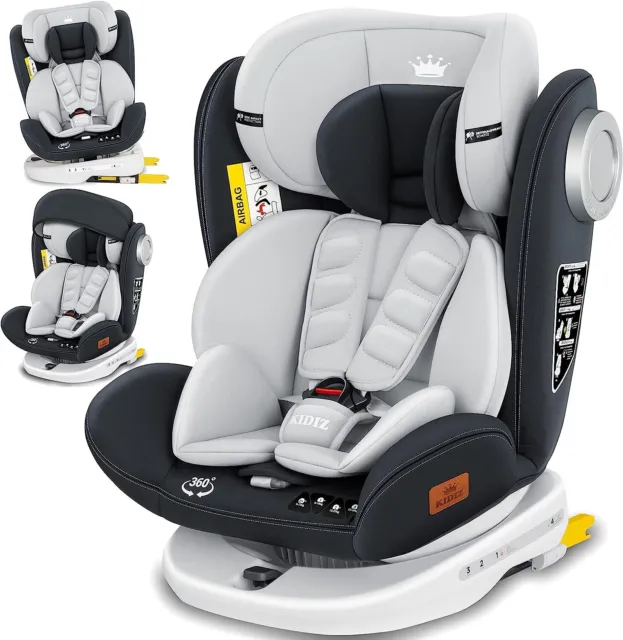 KIDIZ SIÈGE AUTO pour enfant bébé Isofix pivotant à 360°, groupe 0/1/2/3 0  à 36k EUR 178,75 - PicClick FR