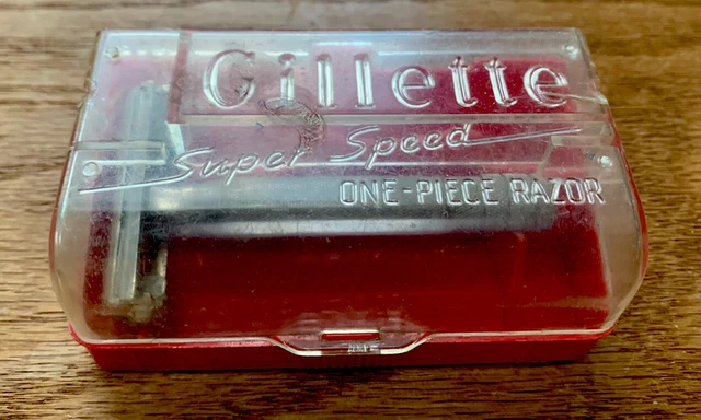 Vintage 1940s Gillette Super Speed One Piece Razor w/Case
