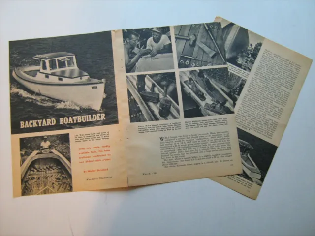 vintage 1953 "Backyard Boatbuilder" owner-built boat w/story, photos & tools use