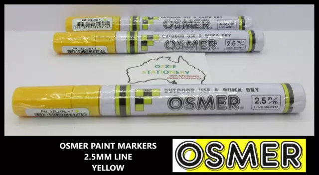 3 YELLOW Osmer Oil Based Paint Markers Pen Medium  2.5mm in stock Funko Signed